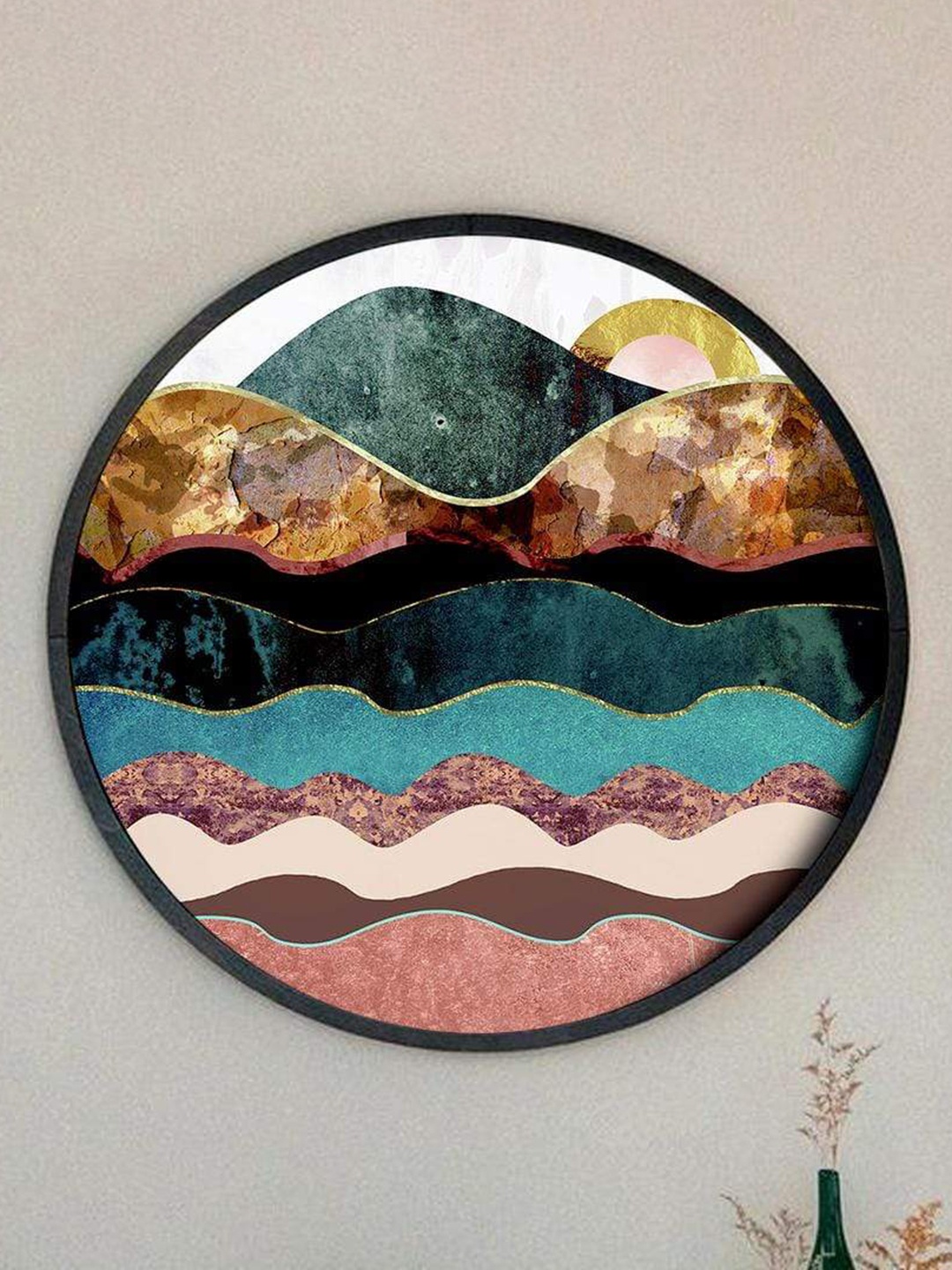 

THE ARTMENT Multicoloured Color Tide Canvas Matte Finish Wall Art, Multi