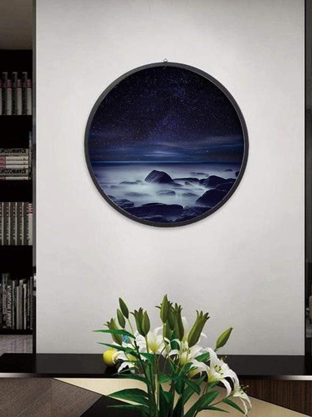 

THE ARTMENT Blue Lilac Night Matte Finish Canvas Wall Art