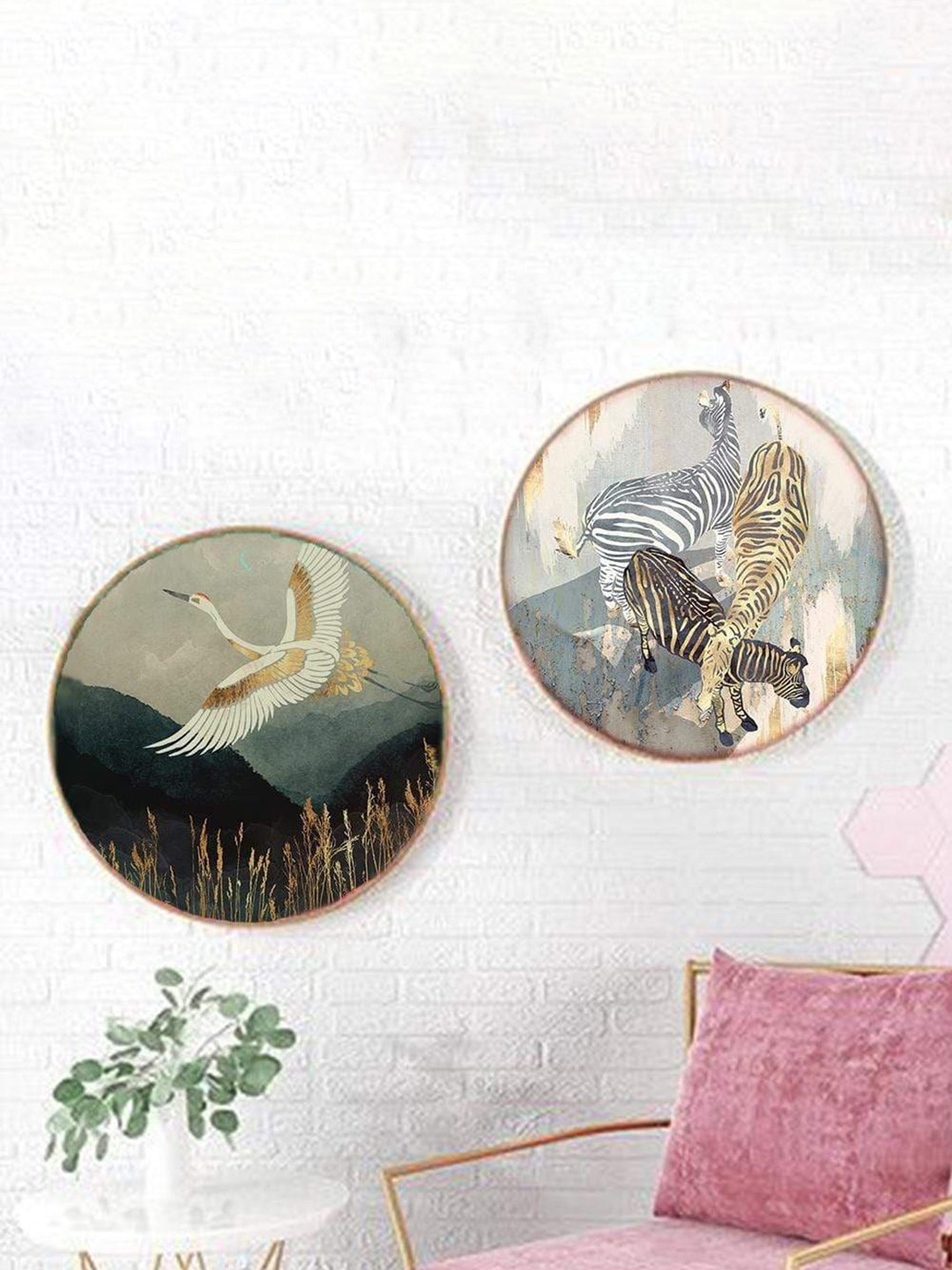 

THE ARTMENT Set of 2 Multi Jungle Sheen Canvas Wall Art