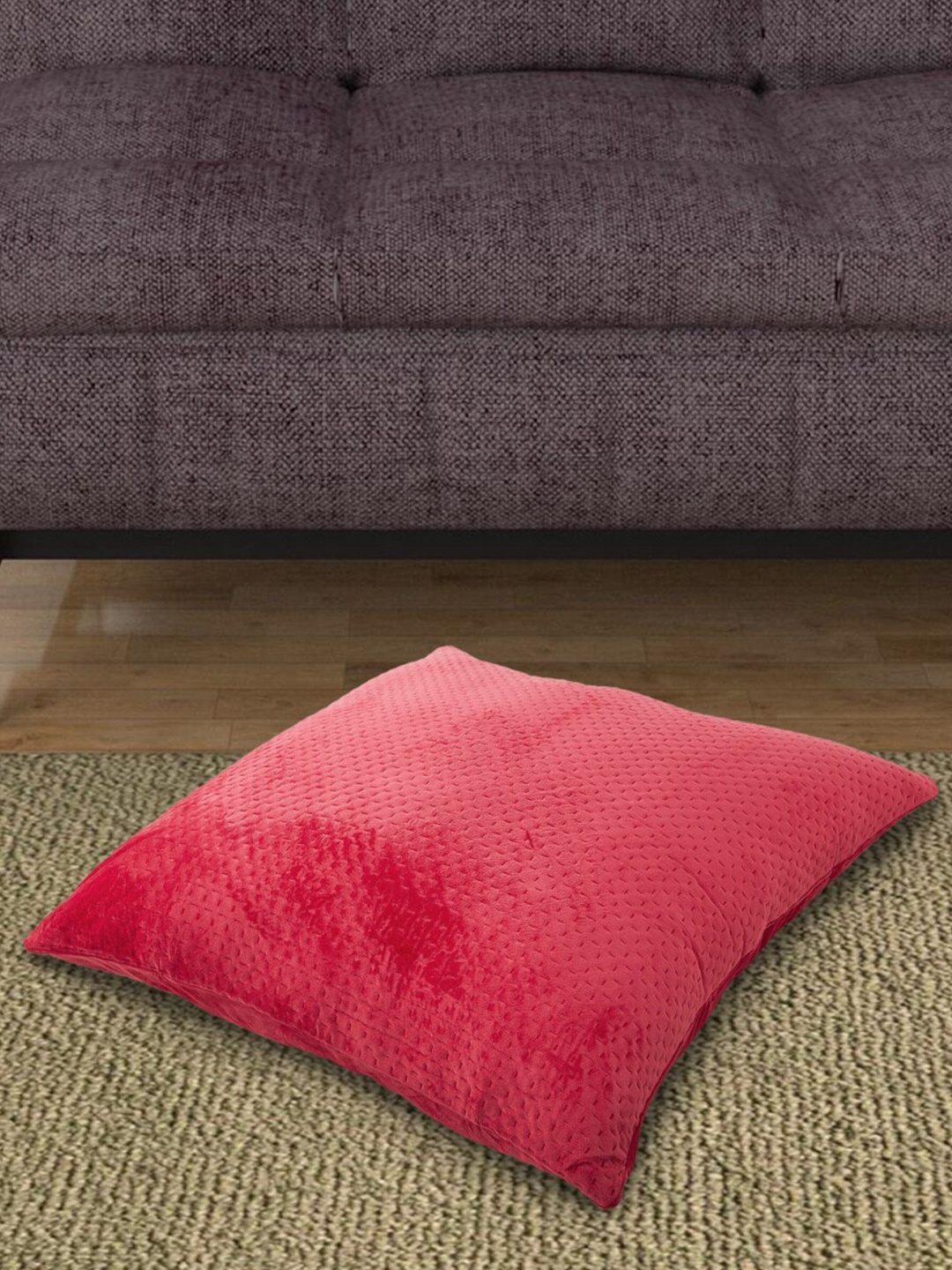 

Home Centre Red Solid Square Cushion Cover