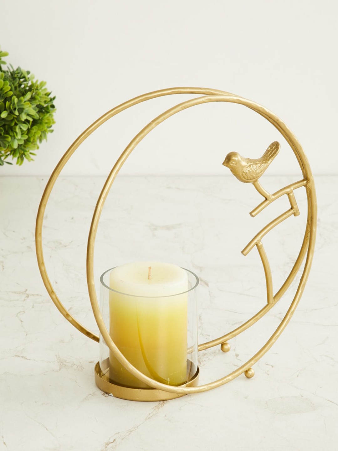 

Home Centre Gold-Toned Metal Bird Candle Holder