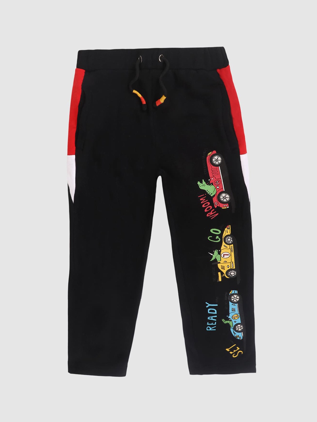 

Lazy Shark Boys Black Graphic Printed Cotton Track Pants
