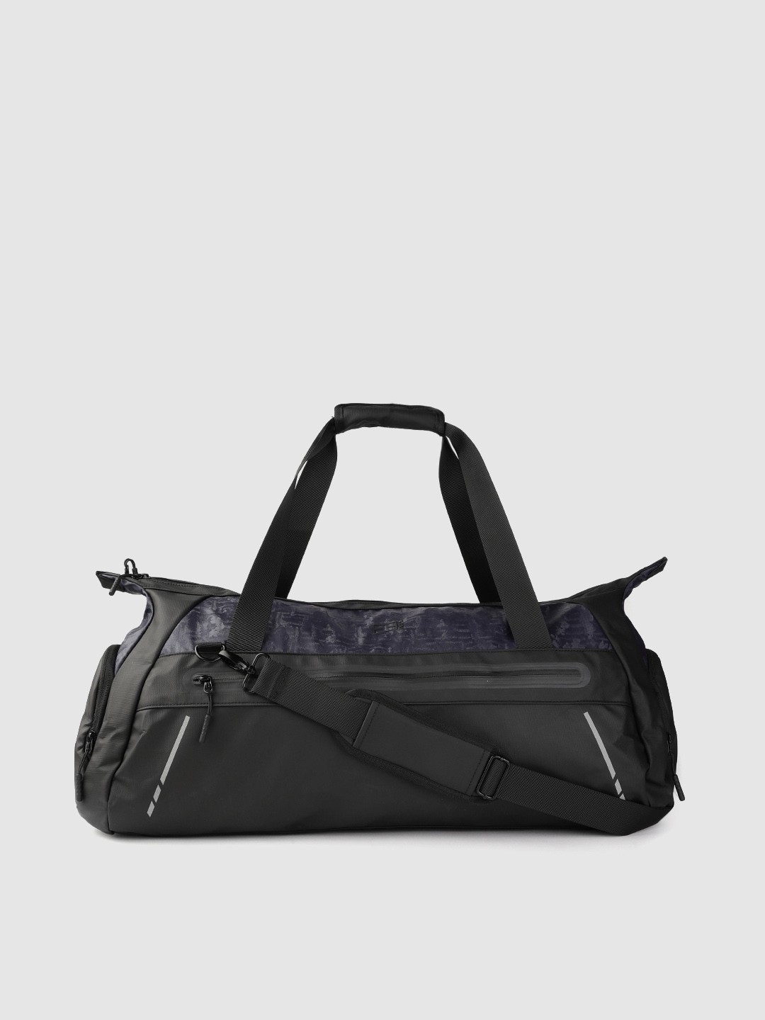 

HRX by Hrithik Roshan Unisex Black & Navy Blue Camouflage Print Duffle Bag 15.6 L