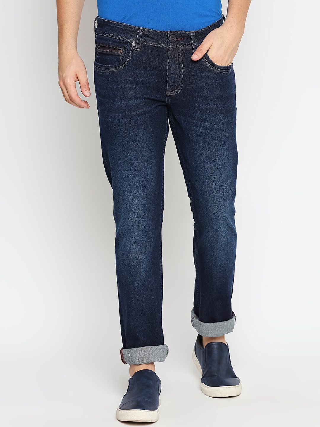 

Basics Men Navy Blue Skinny Fit Light Fade Stretchable Jeans