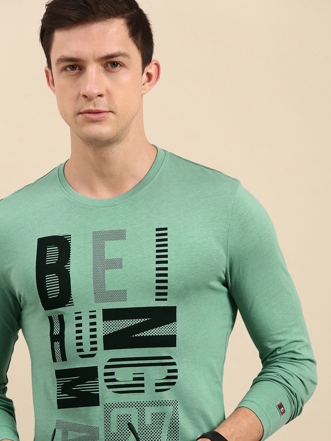 

Being Human Men Green & Black Typography Printed T-shirt
