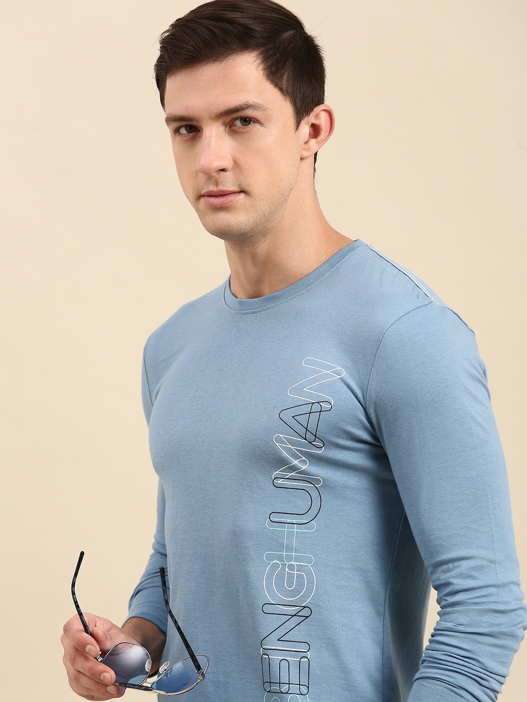 

Being Human Men Blue Typography Printed T-shirt