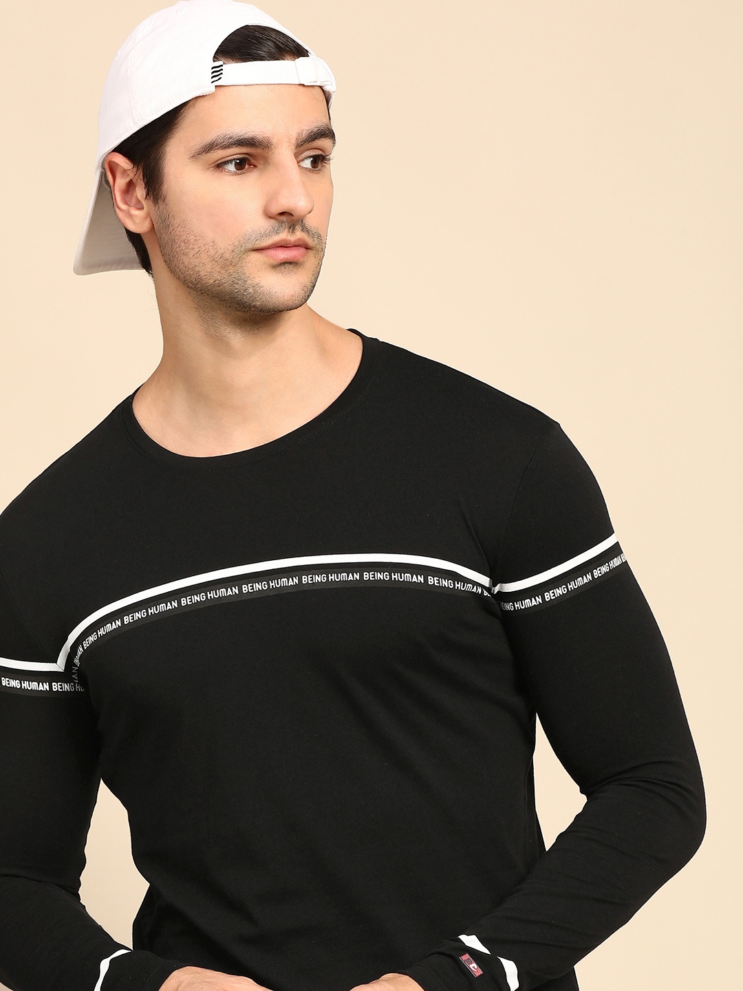 

Being Human Men Black Striped T-shirt