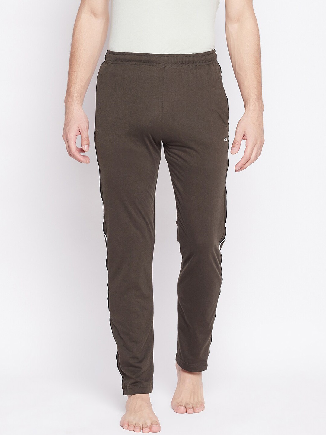 

Okane Men Olive Green Solid Lounge Pants