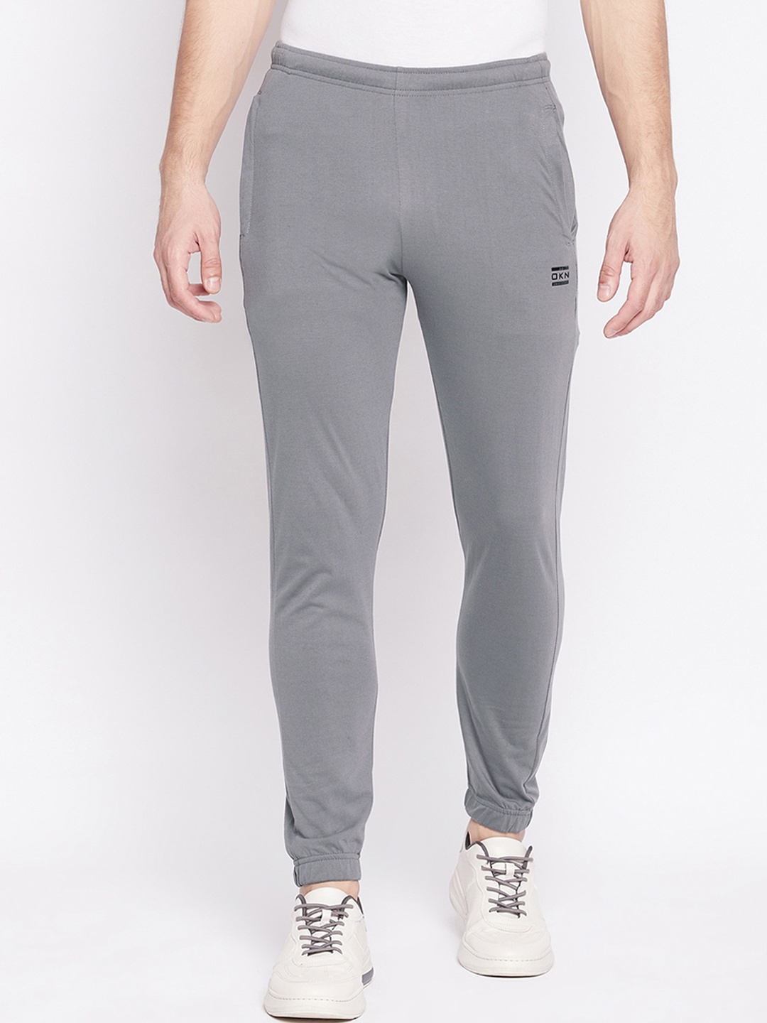 

Okane Men Grey Melange Solid Joggers