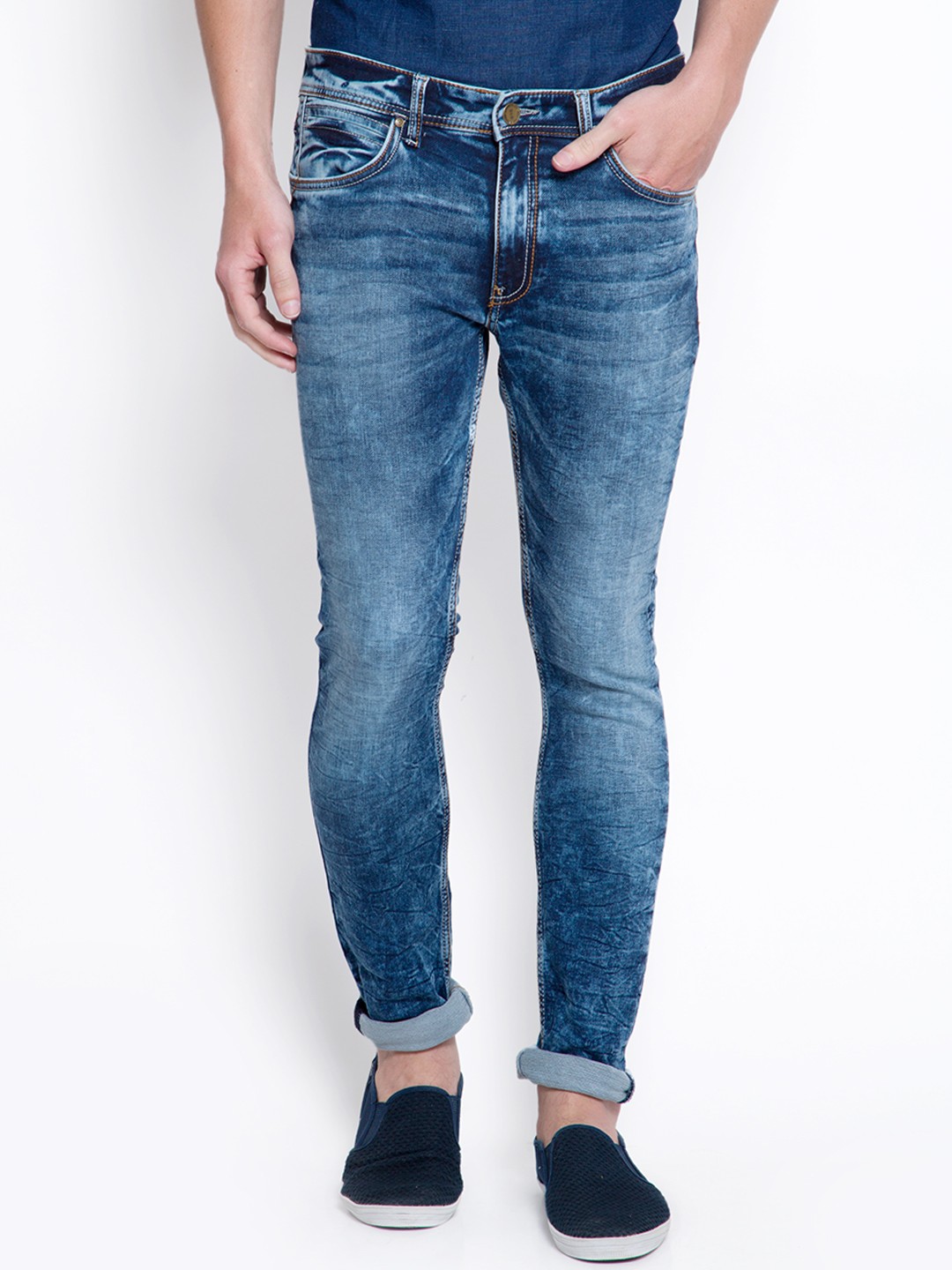 

LOCOMOTIVE Men Blue Slim Fit Mid Rise Clean Look Jeans