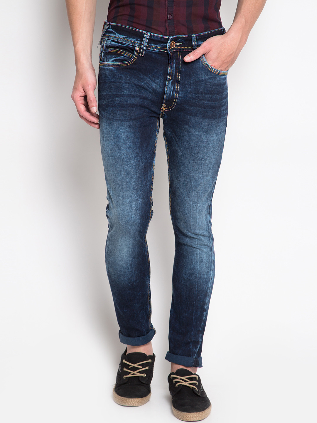 

LOCOMOTIVE Men Blue Slim Fit Mid Rise Clean Look Jeans