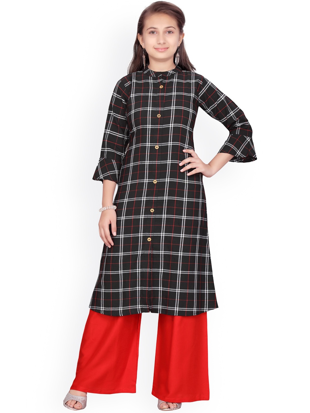 

Aarika Girls Black Regular Pure Cotton Kurta with Palazzos