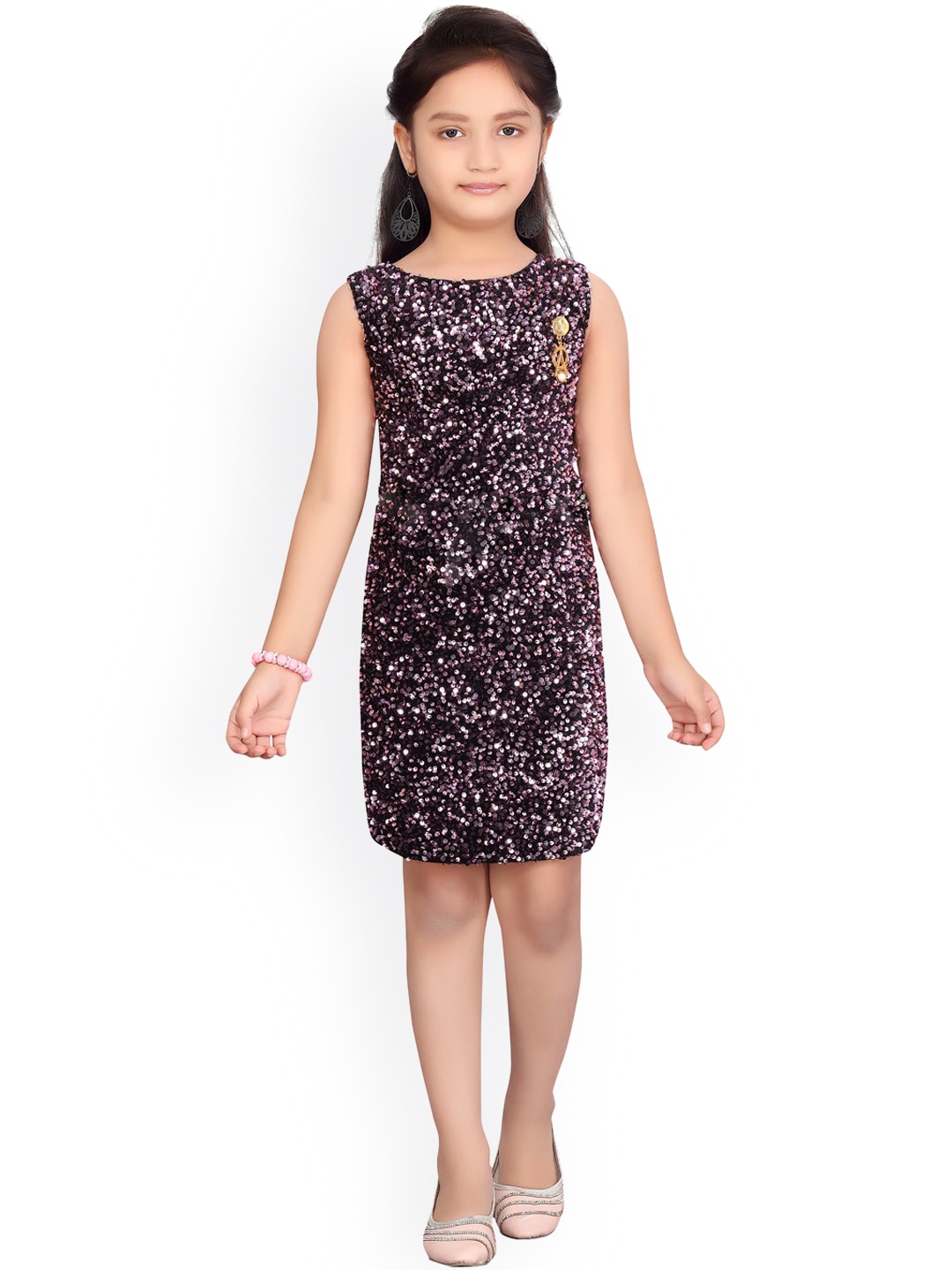 

Aarika Black Floral A-Line Dress