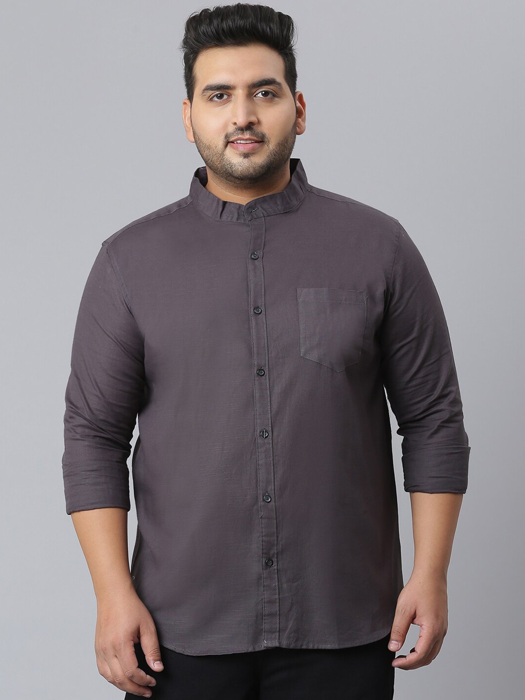 

Instafab Plus Men Coffee Brown Classic Opaque Casual Shirt