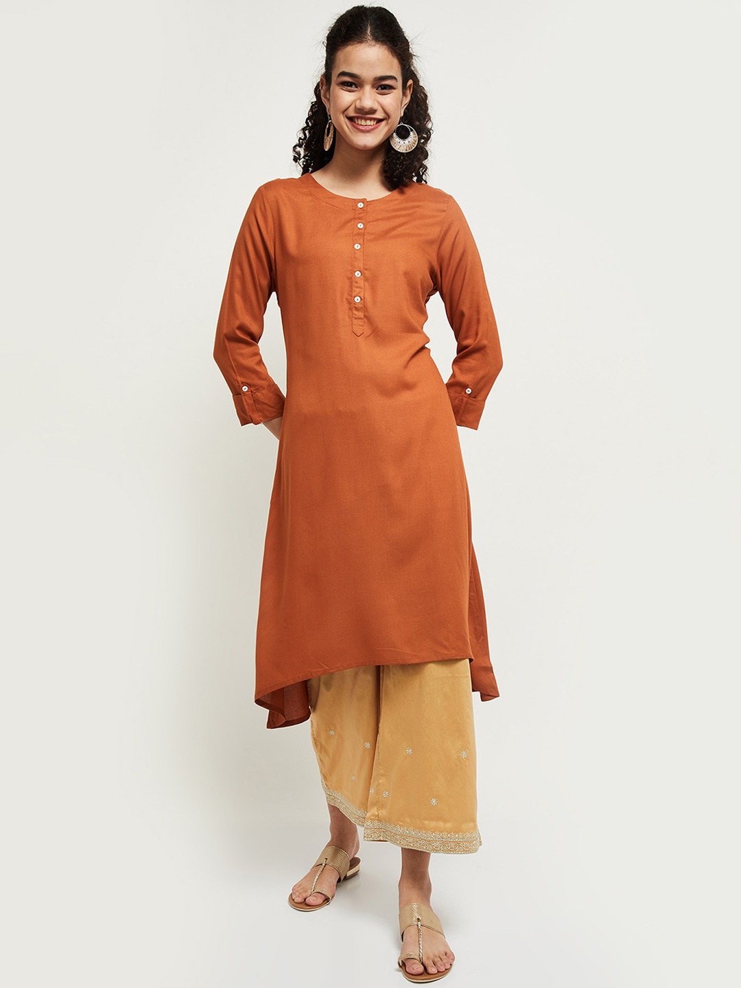 

max Women Rust Brown Kurta