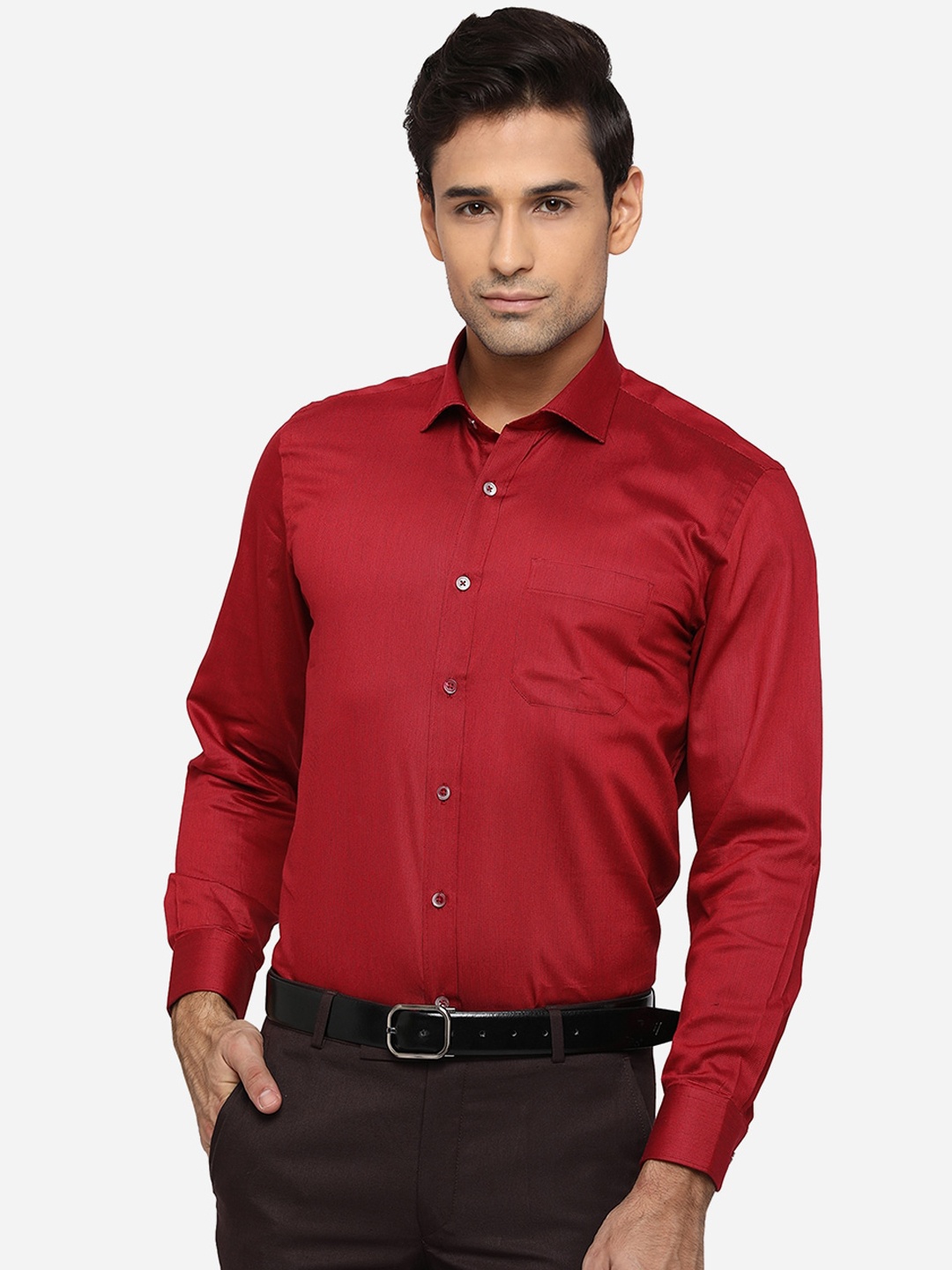 

Greenfibre Men Maroon Classic Opaque Formal Shirt