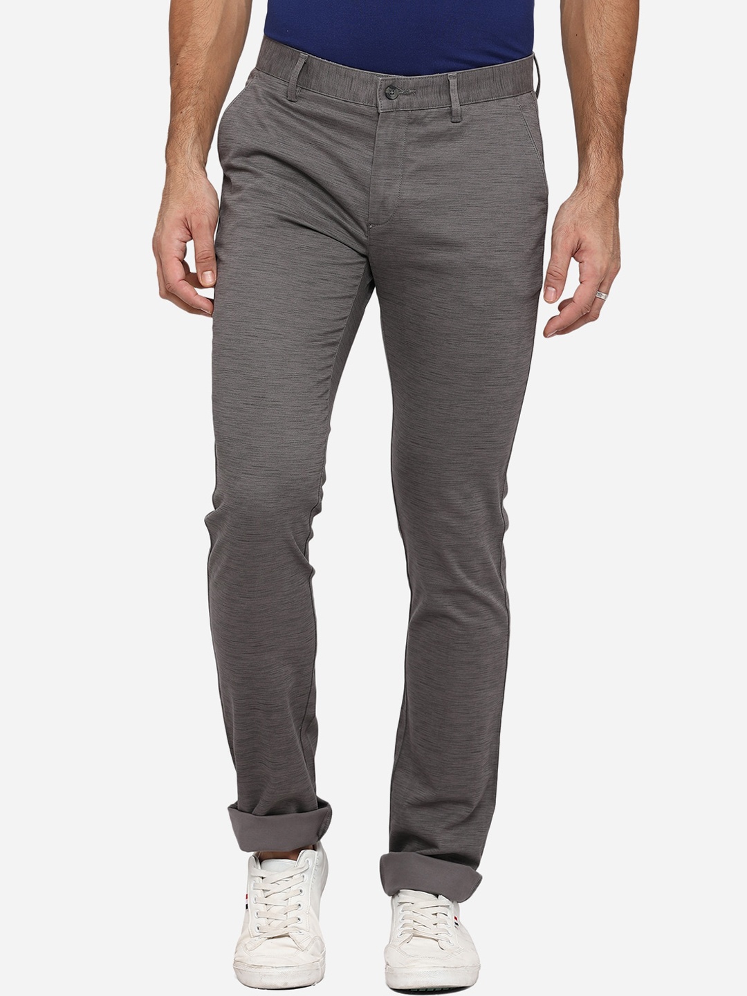 

Greenfibre Men Grey Slim Fit Trousers