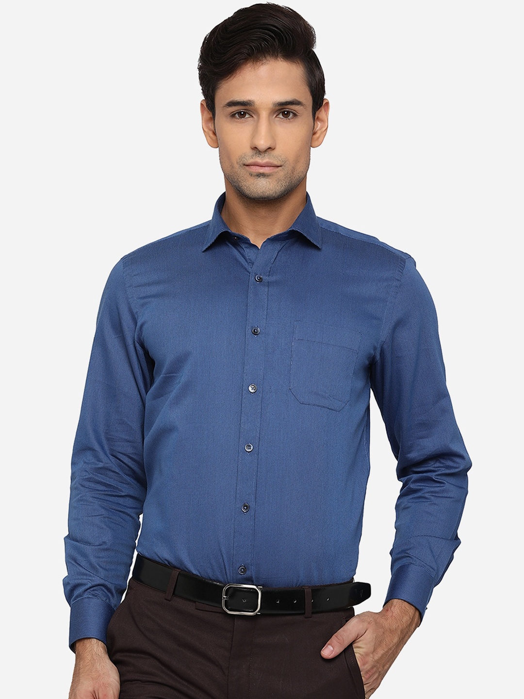 

Greenfibre Men Blue Classic Opaque Formal Shirt