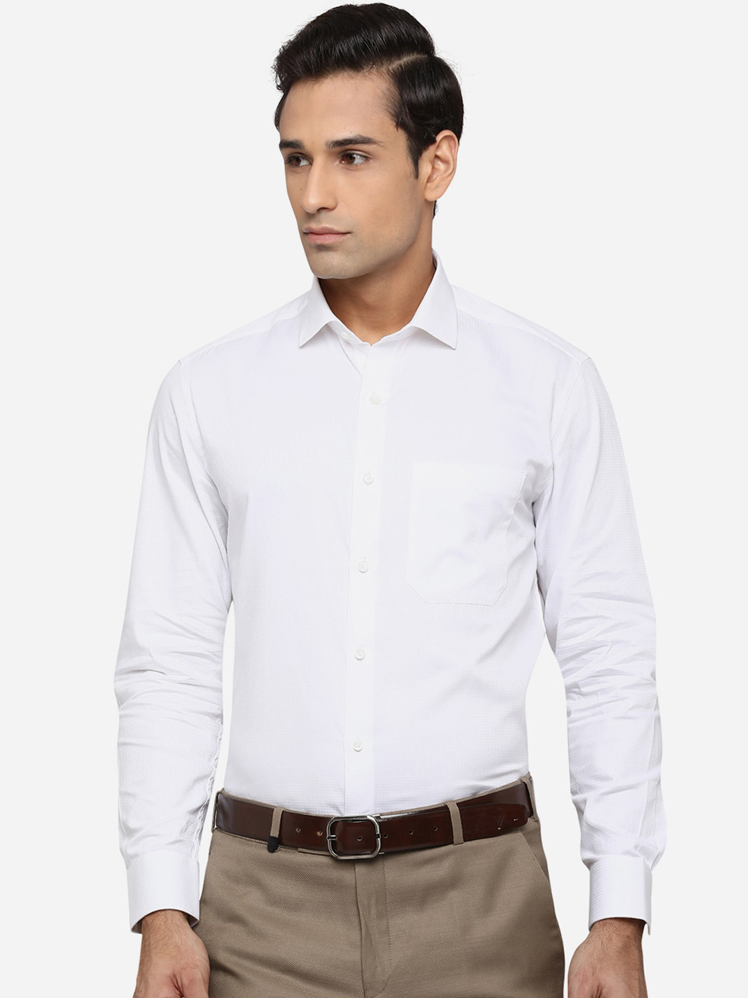 

Greenfibre Men Classic Slim Fit Pure Cotton Formal Shirt, White