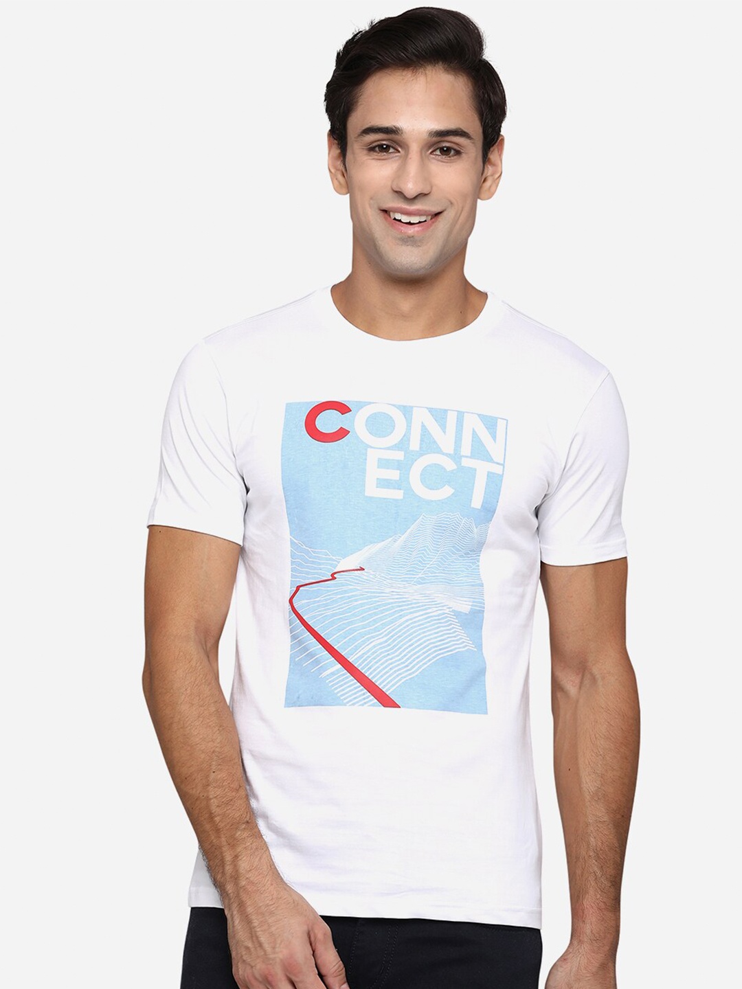 

Greenfibre Men White Printed Slim Fit T-shirt
