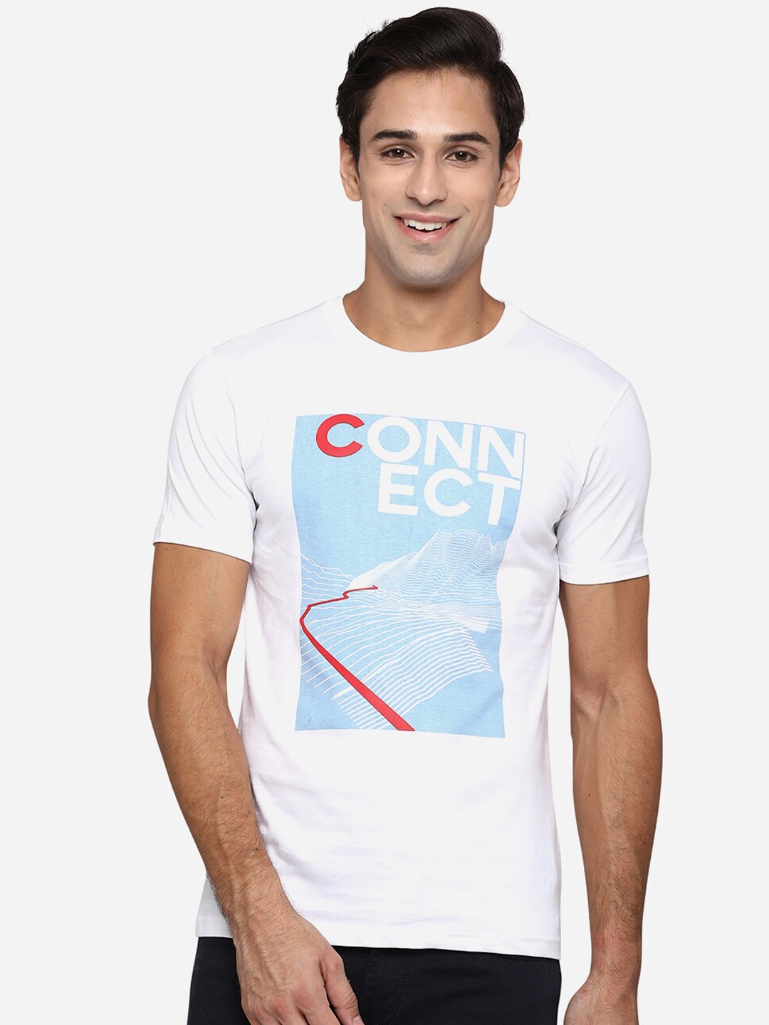 

Greenfibre Men White Printed Slim Fit T-shirt