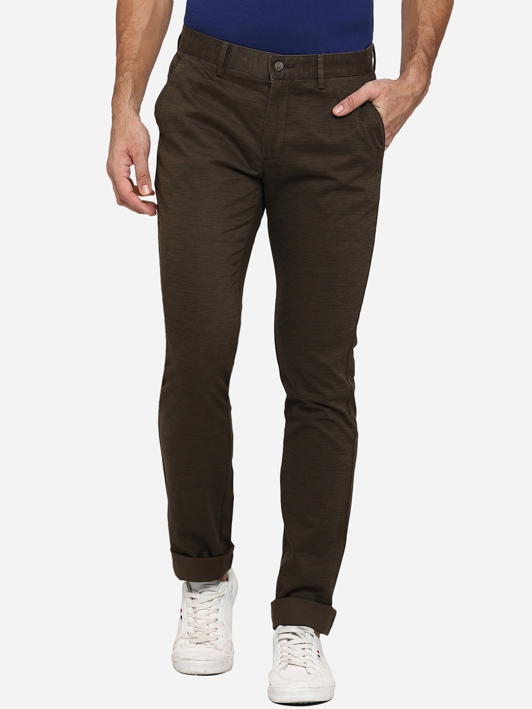 

Greenfibre Men Brown Slim Fit Trousers