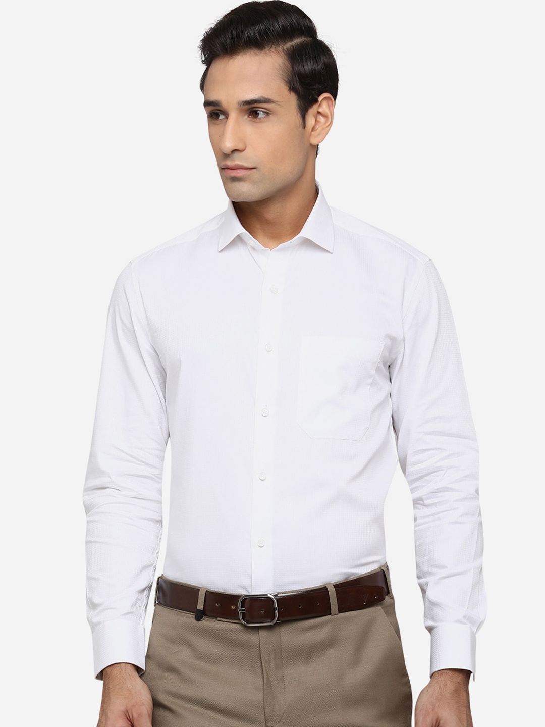 

Greenfibre Men White Classic Slim Fit Pure Cotton Formal Shirt