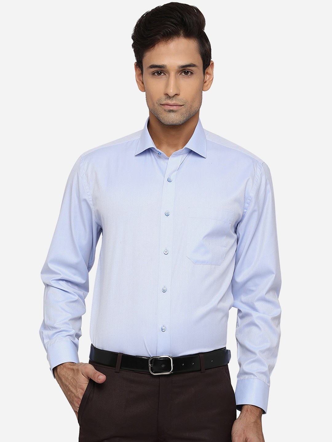 

Greenfibre Men Blue Classic Opaque Formal Shirt