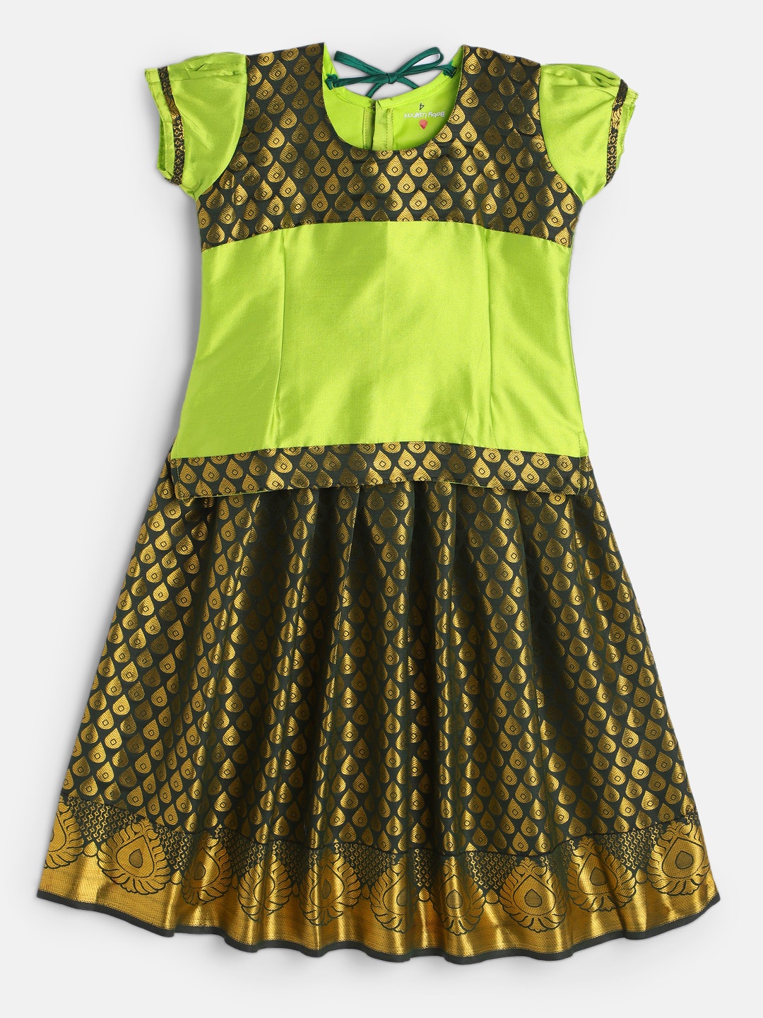 

Baby Lakshmi Girls Green Ready to Wear Pattu Pavadai