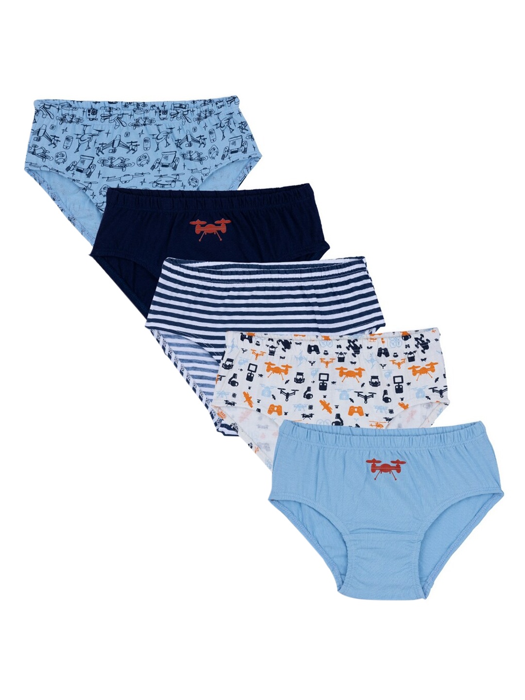 

Nuluv Boys Pack Of 5 Pure Cotton Basic Briefs, Blue