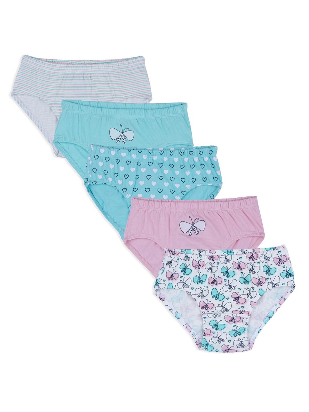

Nuluv Girls Pack Of 5 Pure Cotton Basic Briefs, Blue