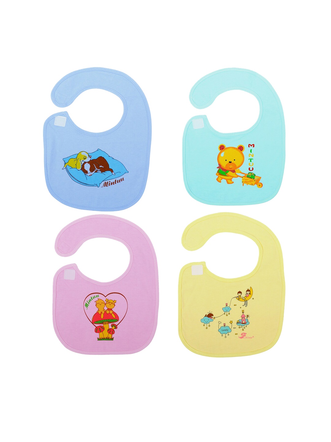 

POKORY Kids Pack of 4 Multicolored Bibs, Multi