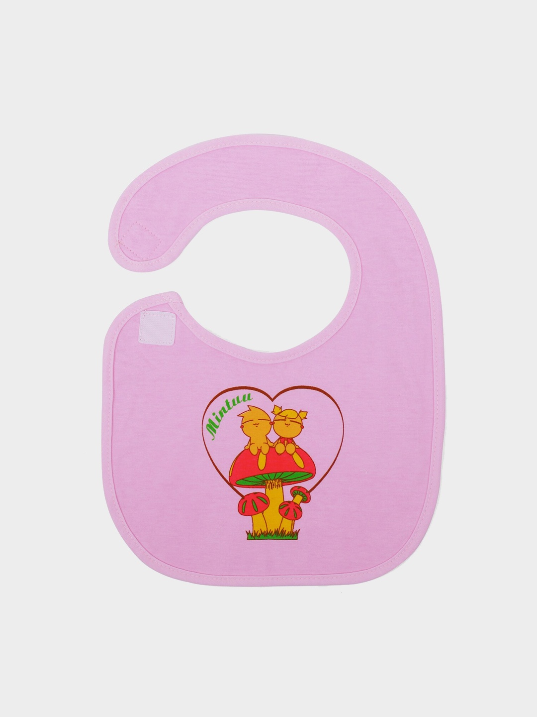 

POKORY Infant Kids Pink & Red Printed Adjustable Bib