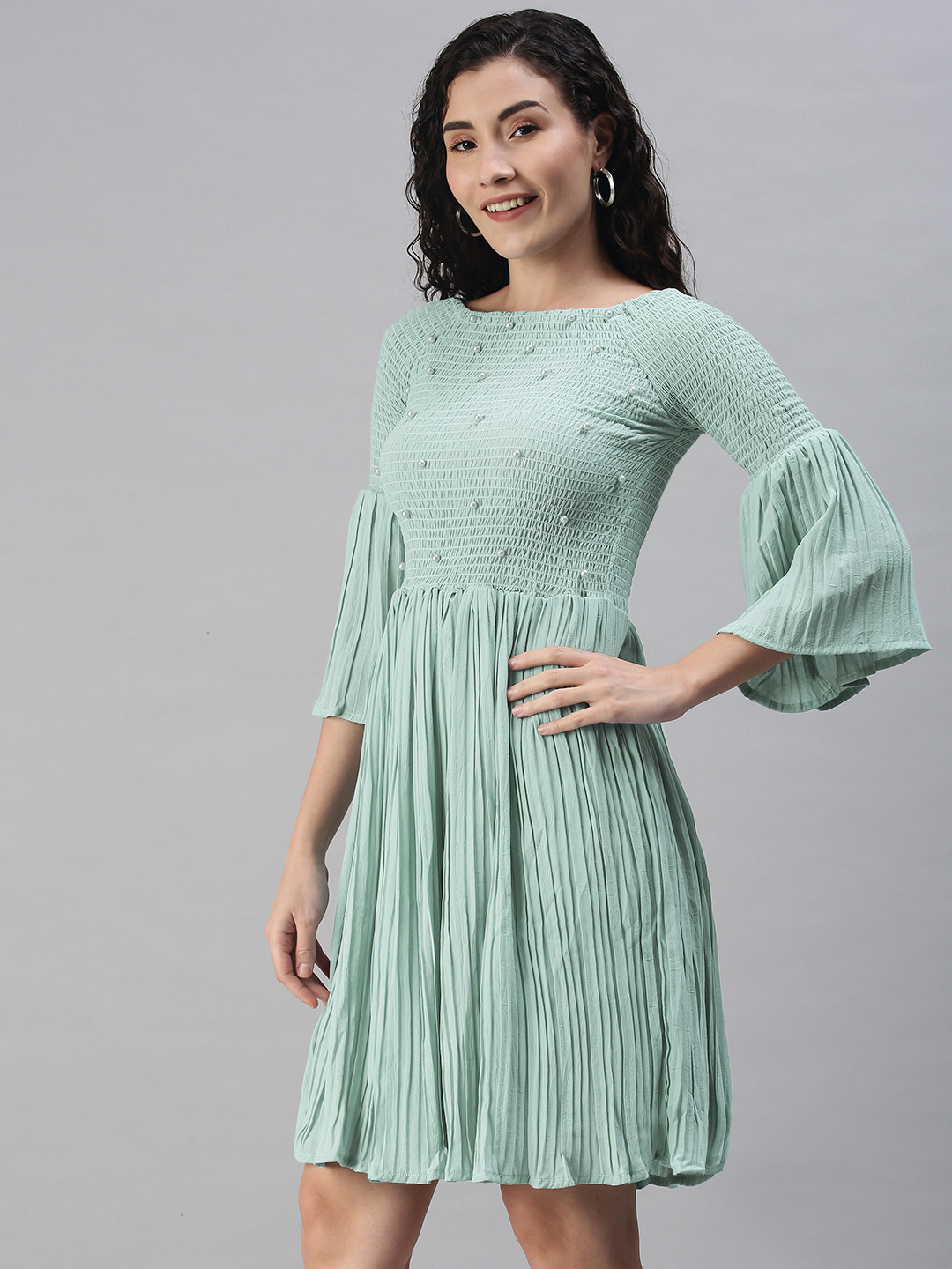 

XO LOVE Sea Green Georgette Dress