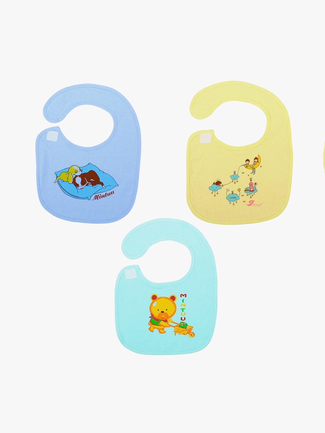

POKORY Kids Pack of 3 Multicolored Bibs, Multi