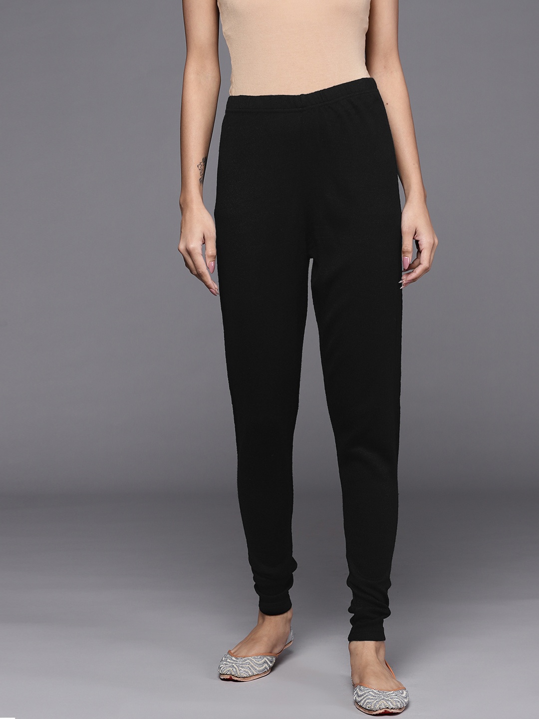 

Biba Women Black Solid Leggings