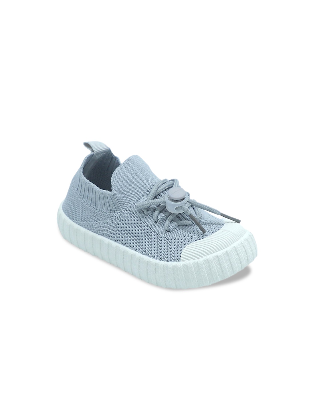 

FEETWELL SHOES Kids Grey PU Lightweight Sneakers