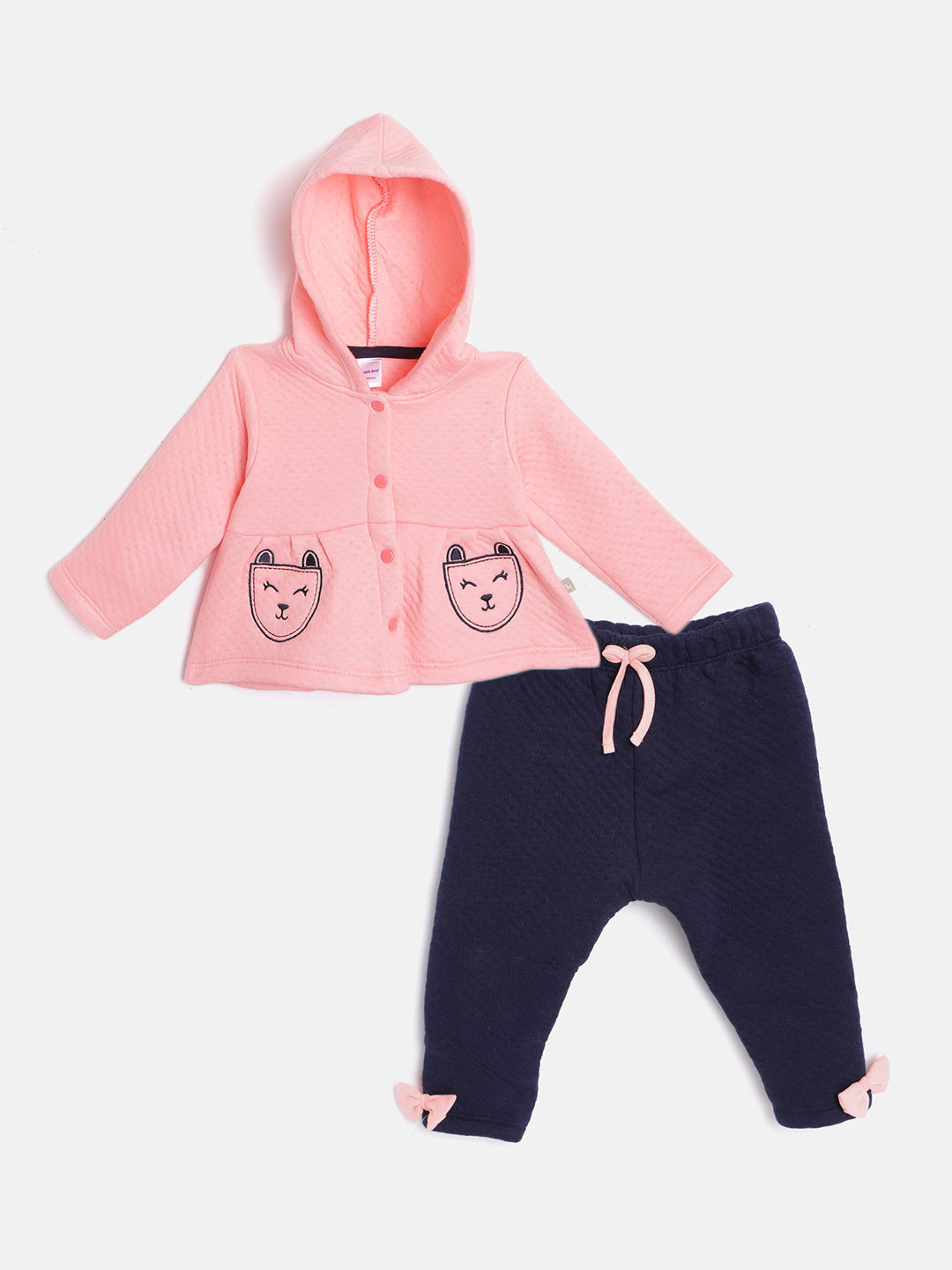 

Moms Love Girls Pink & Navy Blue Sweatshirt with Pyjamas