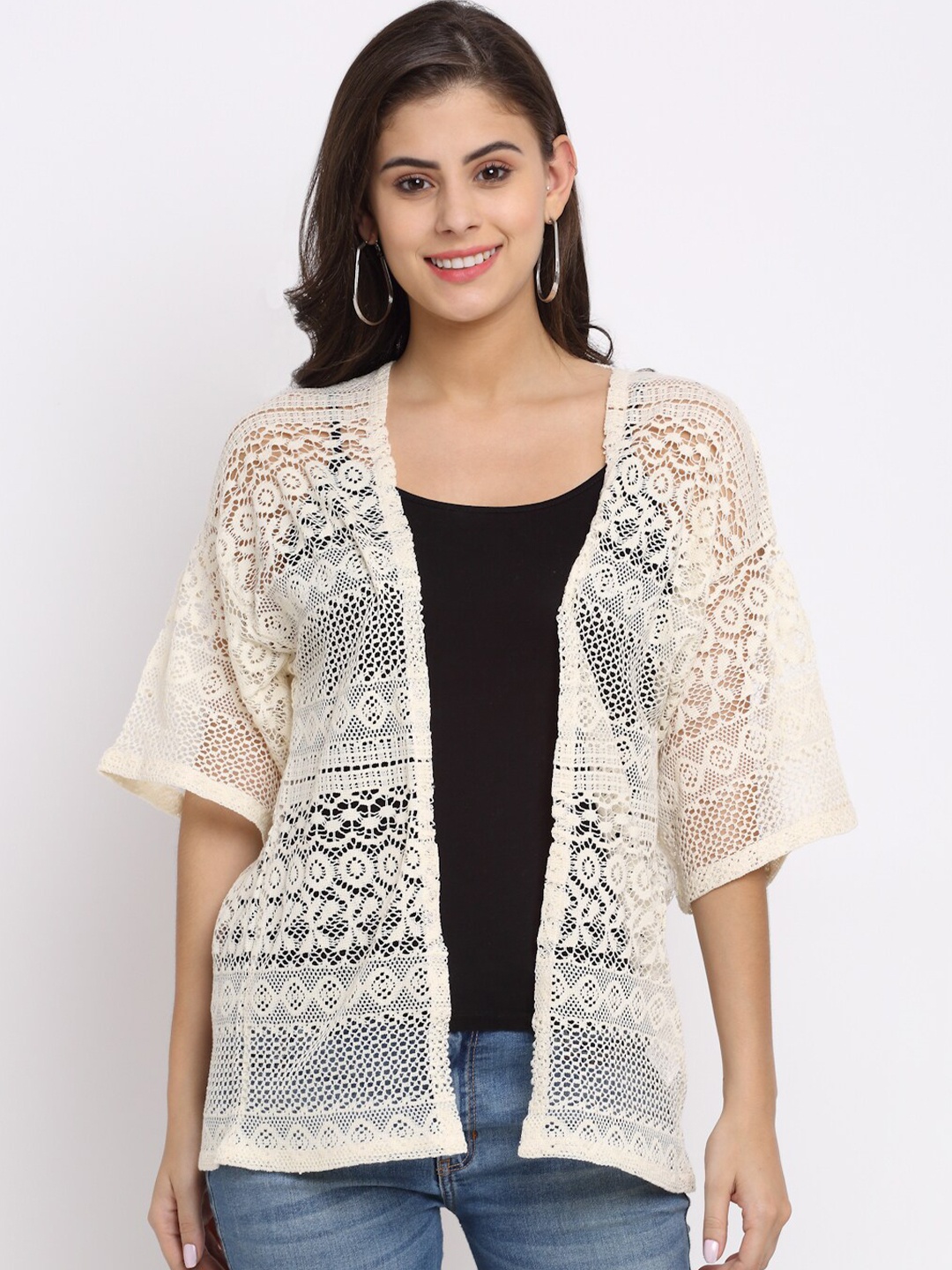 

Rute Women Beige Embroidered Shrug