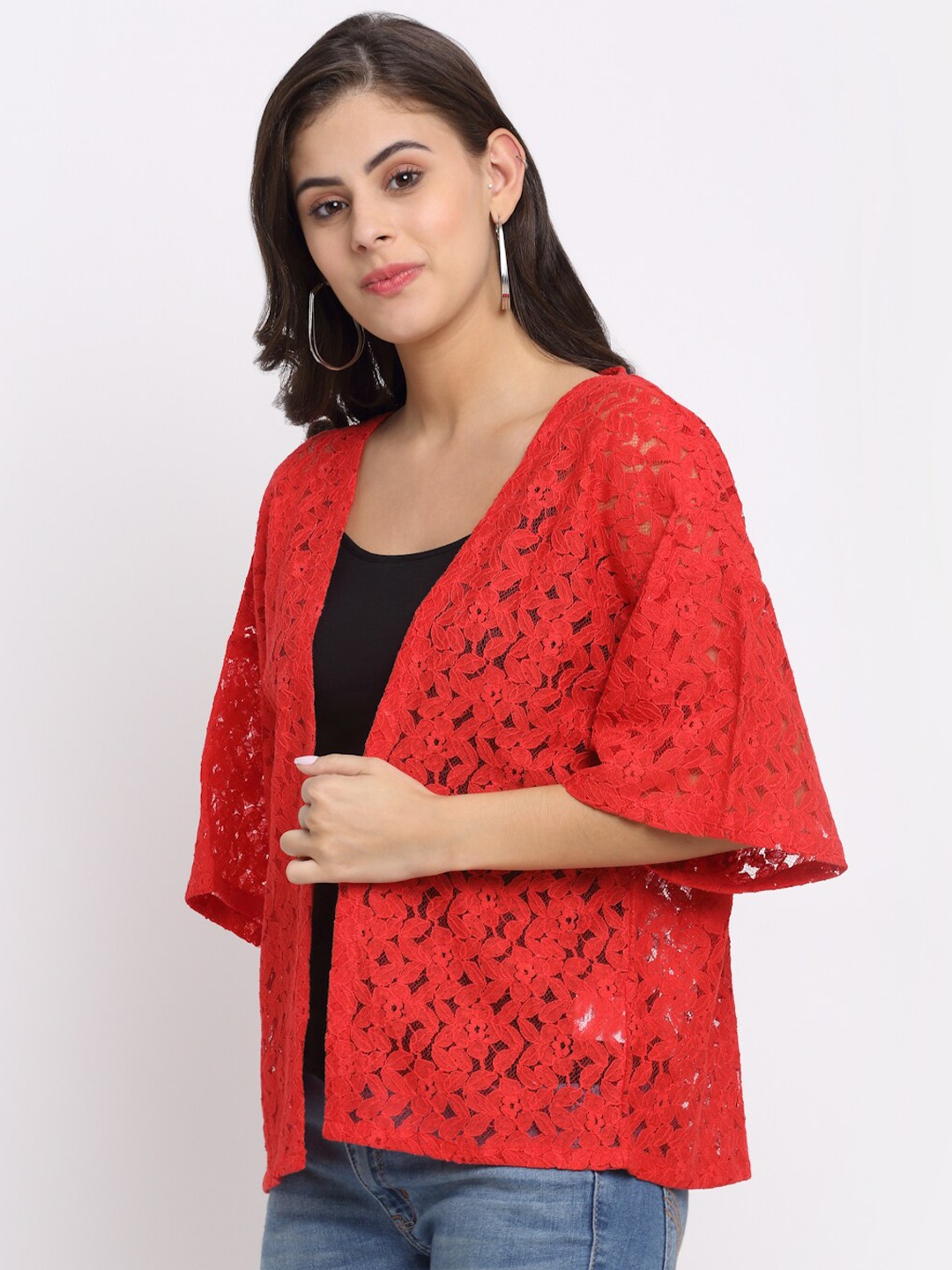 

Rute Women Red Sheer Shrug