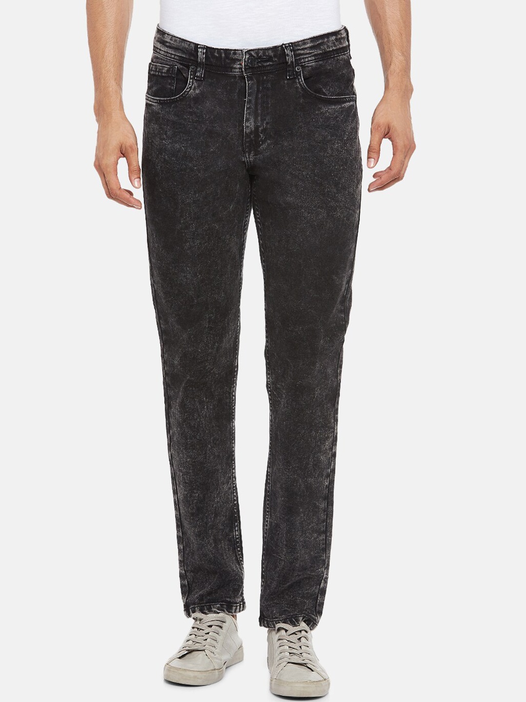 

BYFORD by Pantaloons Men Grey Slim Fit Low-Rise Heavy Fade Jeans