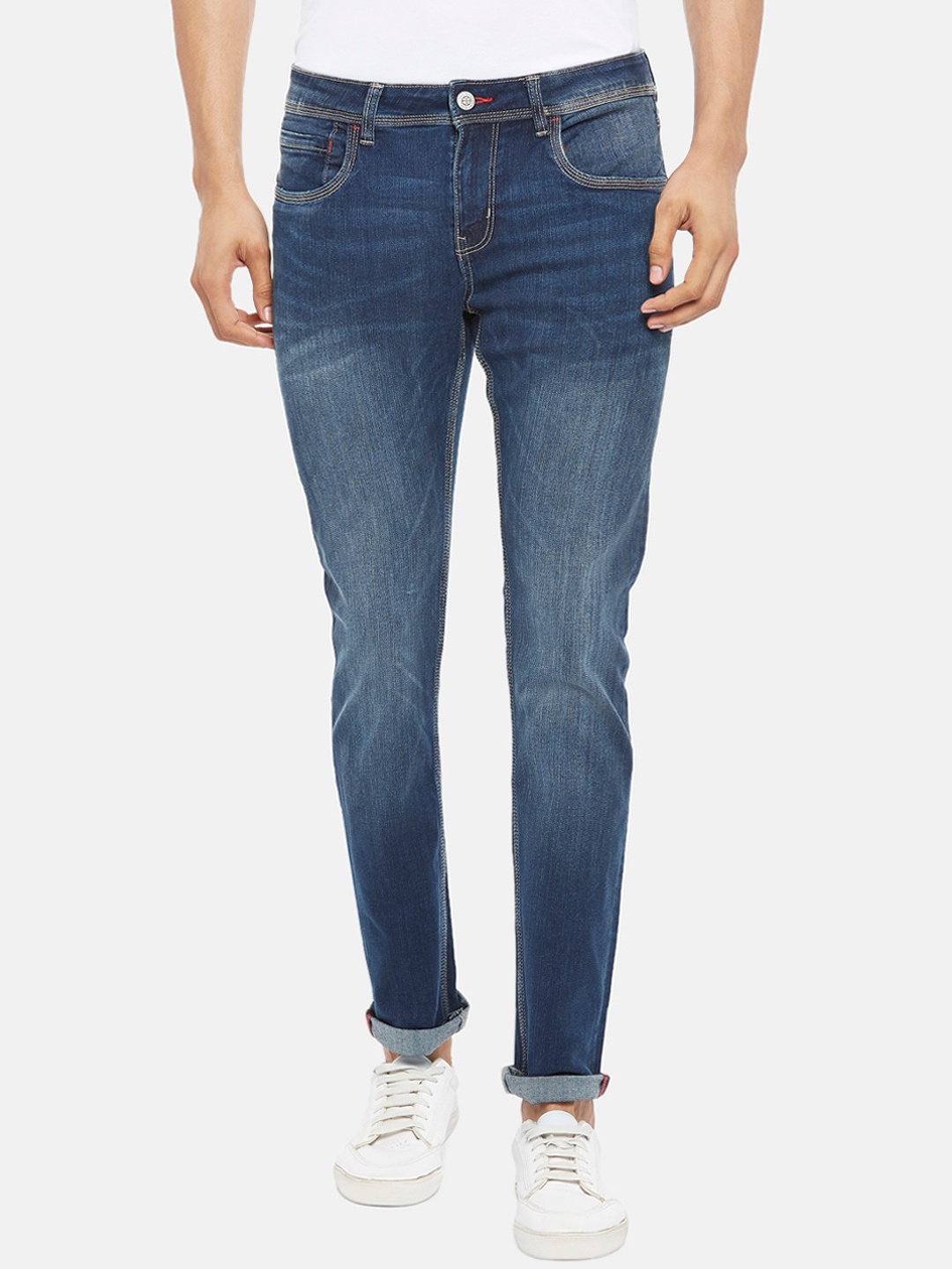 

BYFORD by Pantaloons Men Blue Skinny Fit Low-Rise Light Fade Jeans