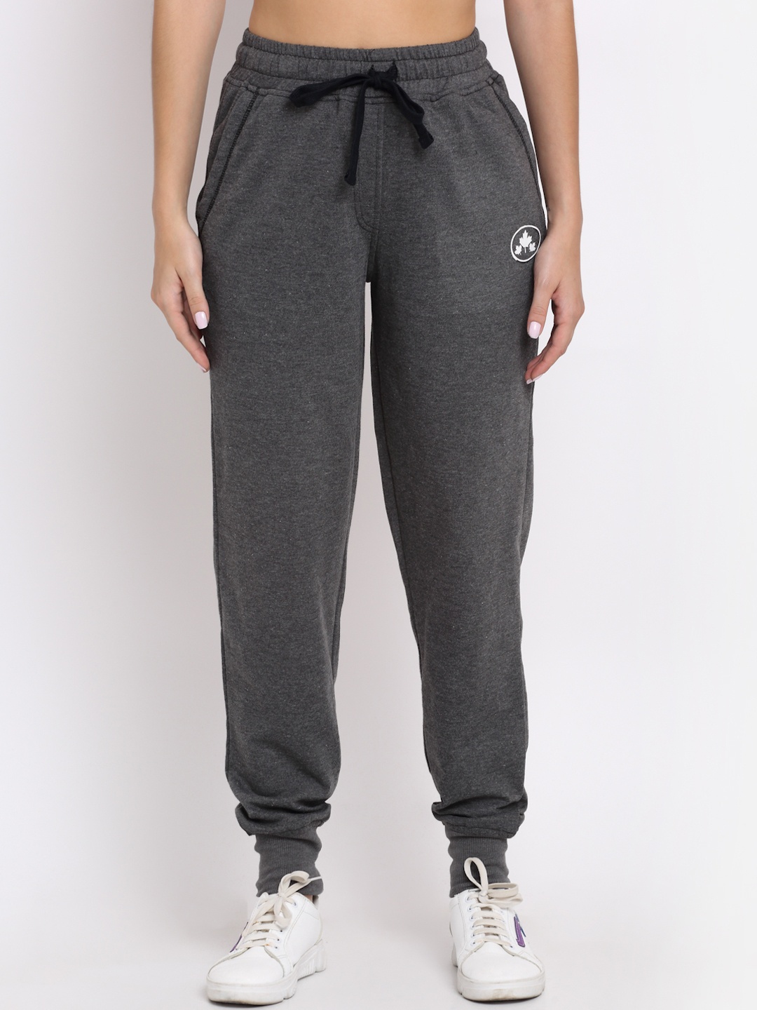 

Rute Women Charcoal Grey Solid Pure Cotton Joggers