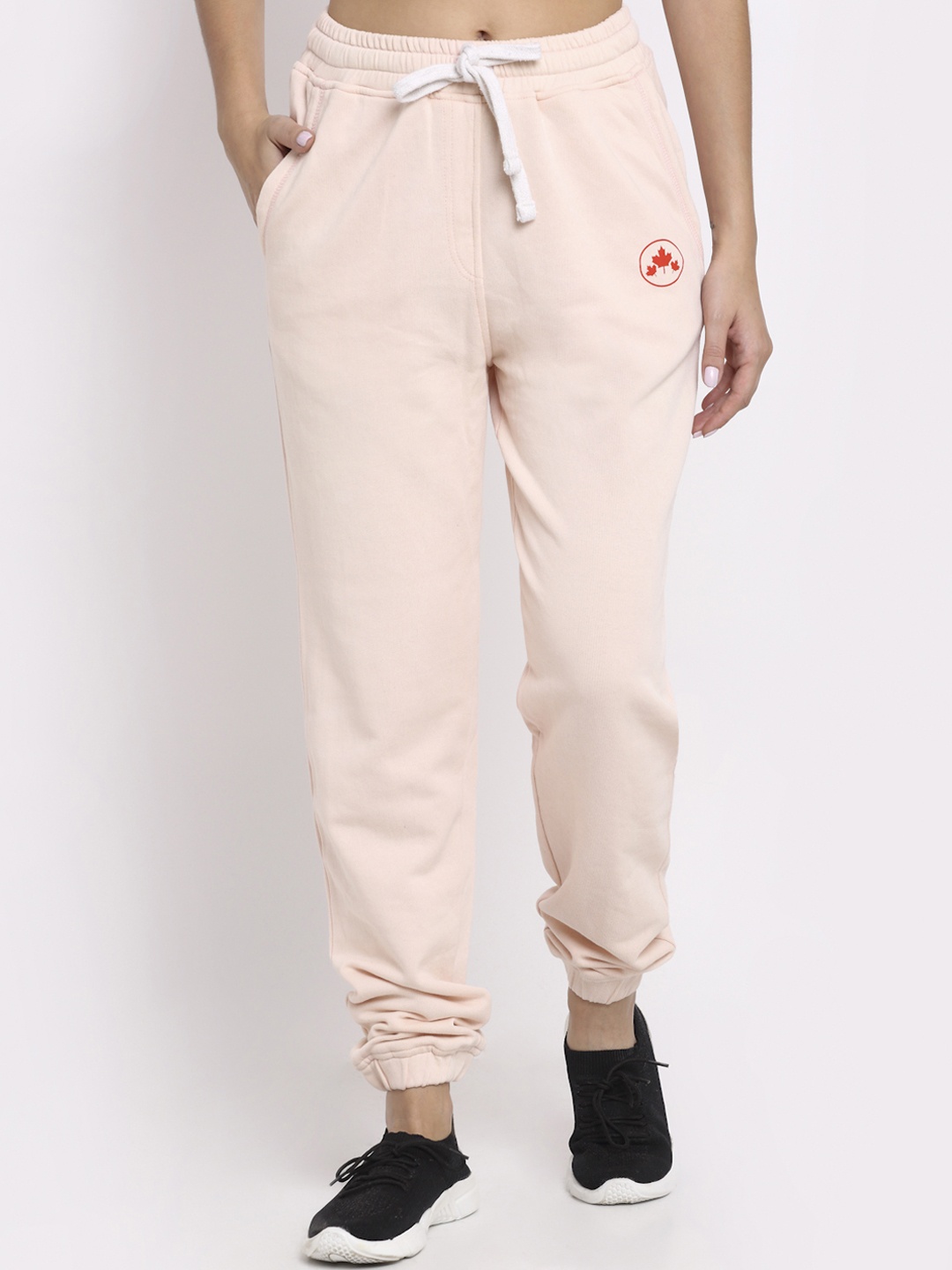 

Rute Women Peach-Coloured Solid Pure Cotton Joggers