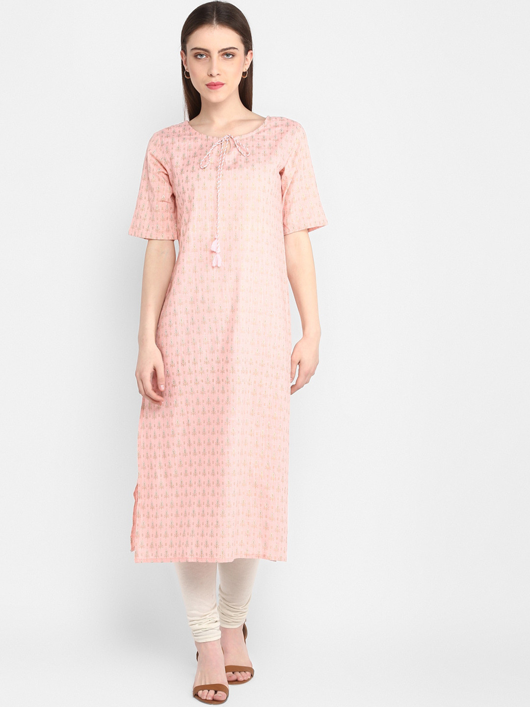 

antaran Women Pink Printed Kurta