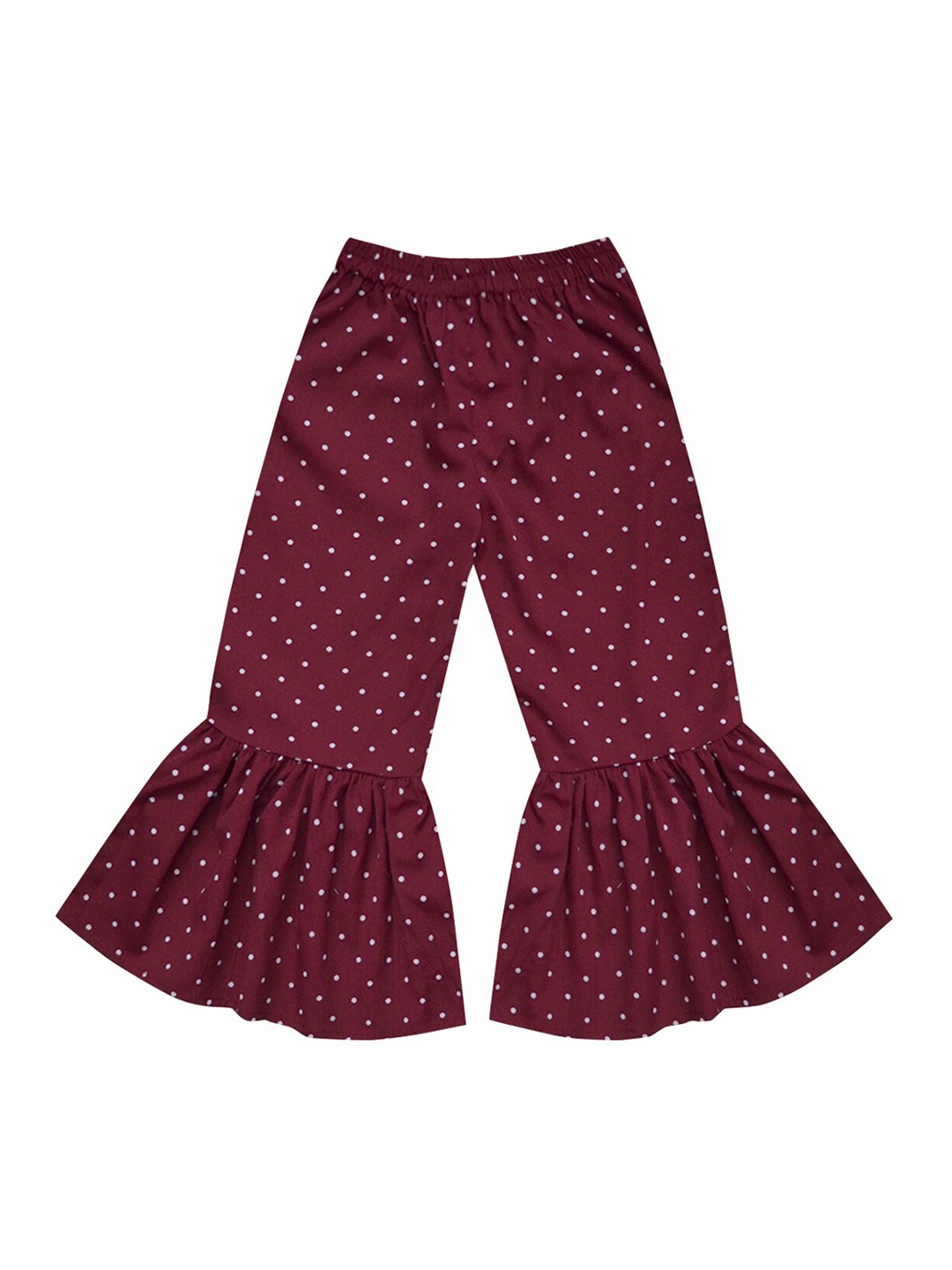 

A T U N Girls Maroon Printed Trousers