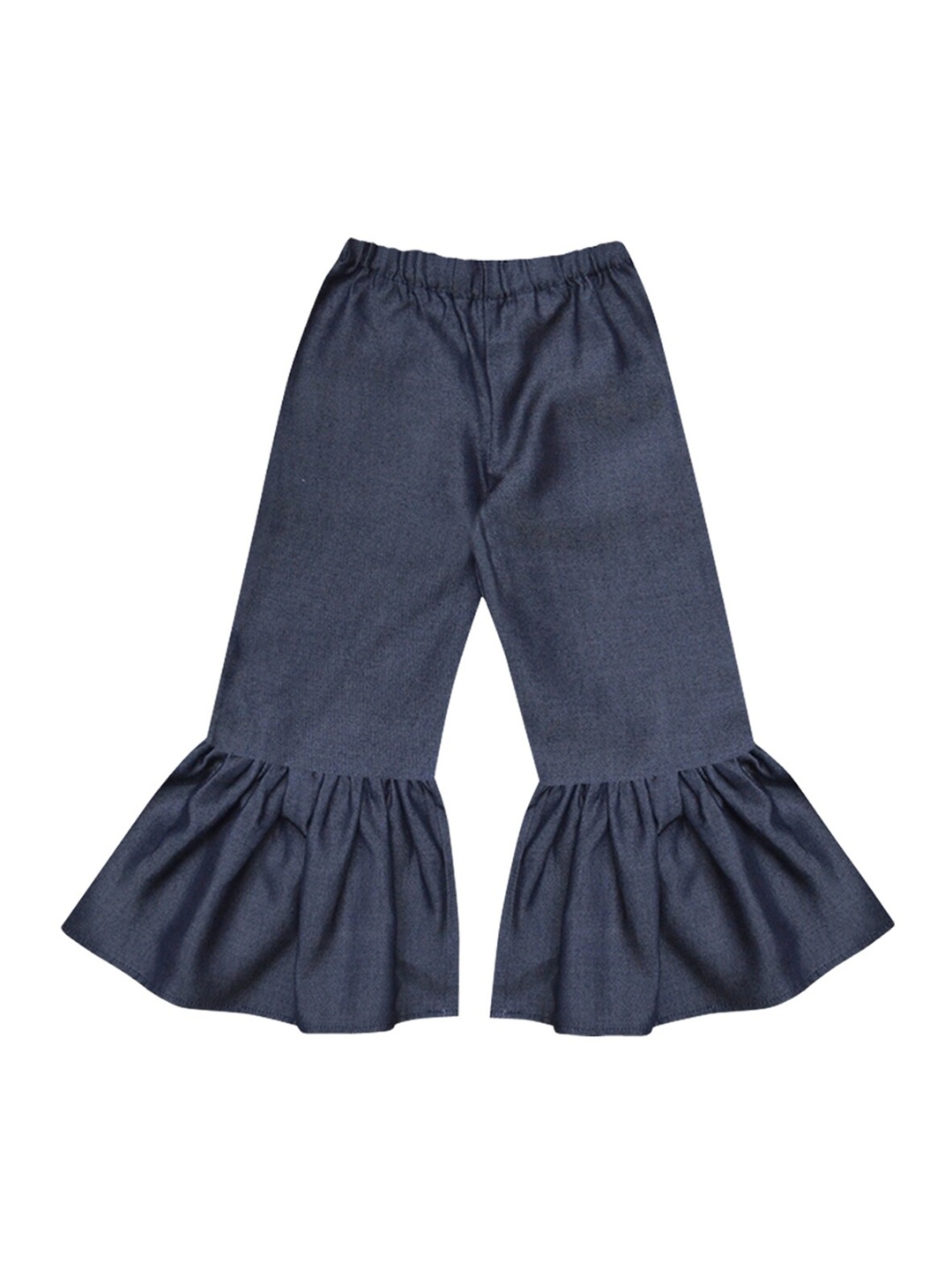 

A T U N Girls Navy Blue Pure Cotton Regular Trousers