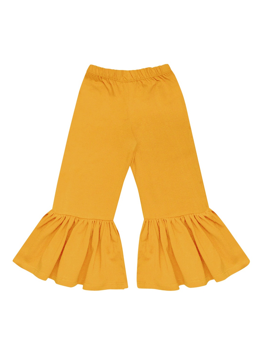 

A T U N Girls Mustard Yellow Flared Ruffled Trousers