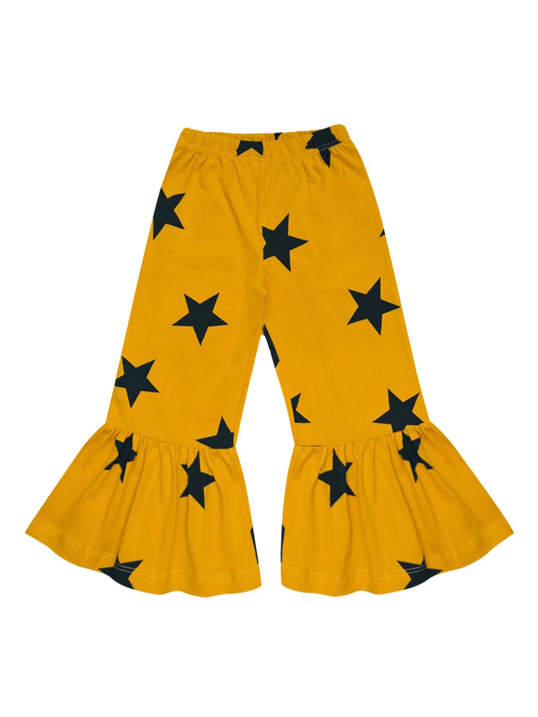 

A T U N Girls Mustard Yellow Printed Trousers