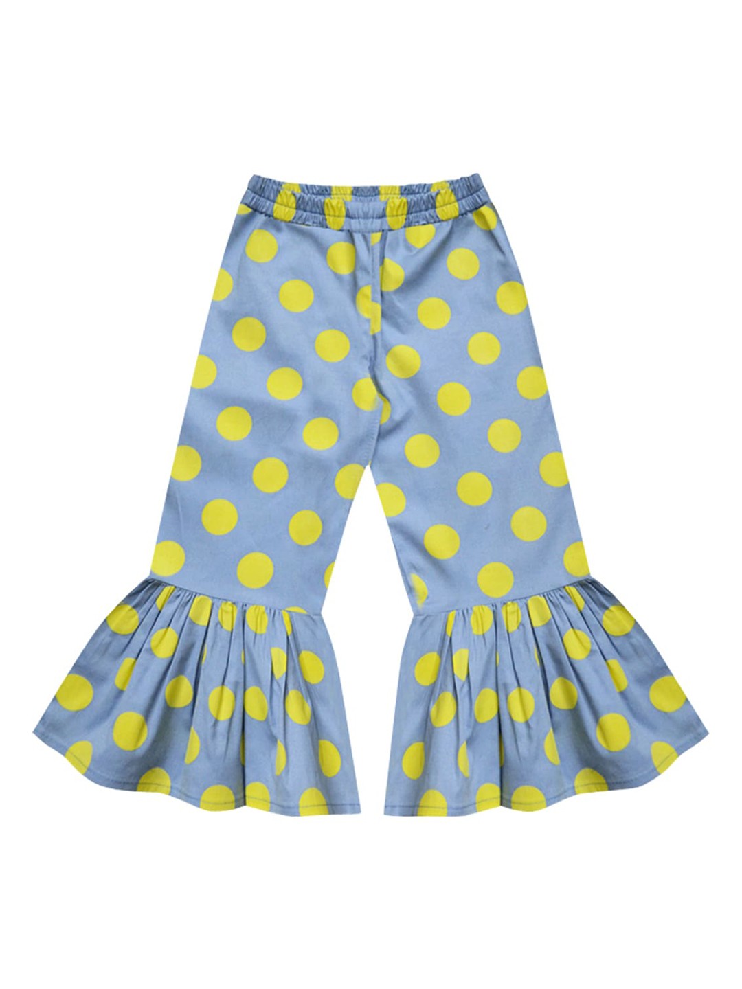 

A T U N Girls Blue Printed Pure Cotton Trousers